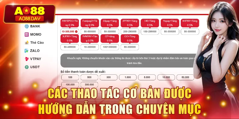 Các thao tác cơ bản được hướng dẫn trong chuyên mục